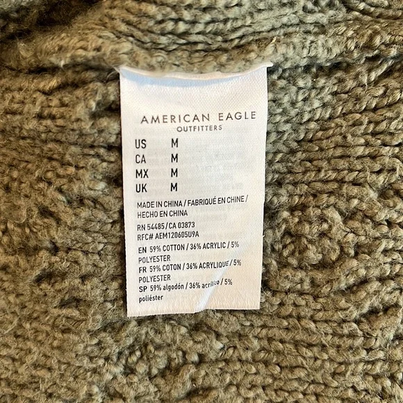 American eagle sweater, color: olive green. Size M. - Picture 4 of 5